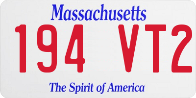 MA license plate 194VT2