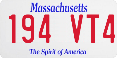 MA license plate 194VT4