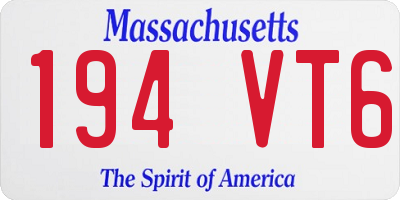 MA license plate 194VT6