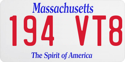 MA license plate 194VT8