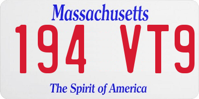 MA license plate 194VT9