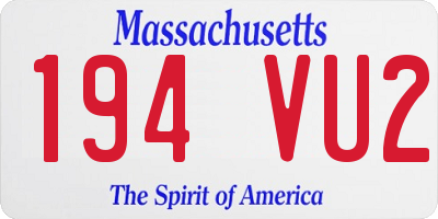 MA license plate 194VU2