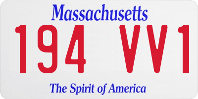 MA license plate 194VV1