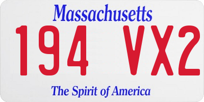 MA license plate 194VX2