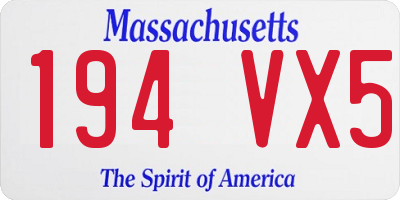 MA license plate 194VX5