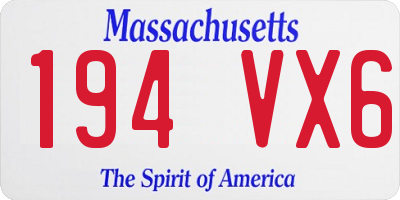 MA license plate 194VX6