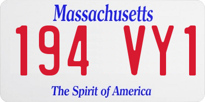 MA license plate 194VY1