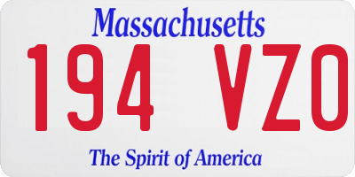 MA license plate 194VZ0