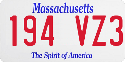 MA license plate 194VZ3