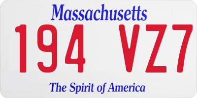 MA license plate 194VZ7