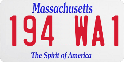 MA license plate 194WA1