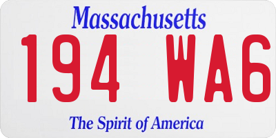 MA license plate 194WA6