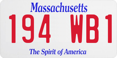 MA license plate 194WB1