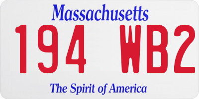 MA license plate 194WB2
