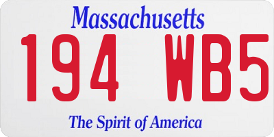 MA license plate 194WB5
