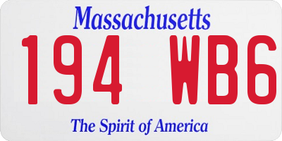 MA license plate 194WB6