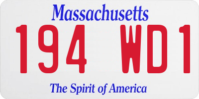 MA license plate 194WD1