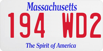 MA license plate 194WD2