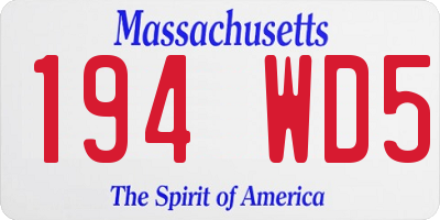 MA license plate 194WD5