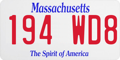 MA license plate 194WD8
