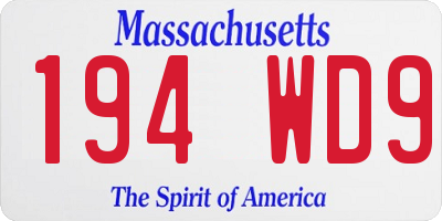 MA license plate 194WD9