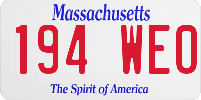 MA license plate 194WE0