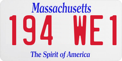 MA license plate 194WE1