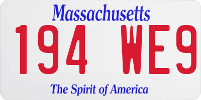 MA license plate 194WE9
