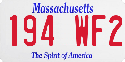 MA license plate 194WF2