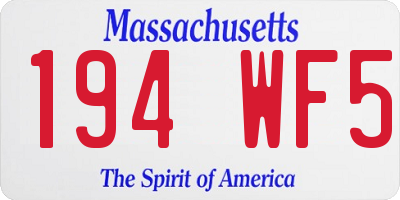 MA license plate 194WF5