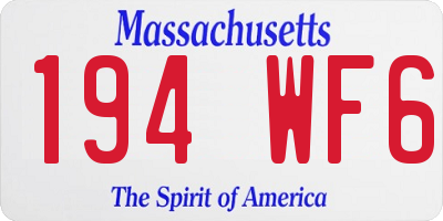 MA license plate 194WF6