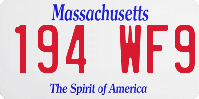 MA license plate 194WF9