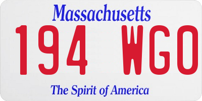 MA license plate 194WG0