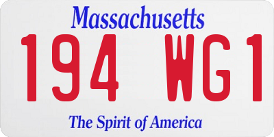 MA license plate 194WG1