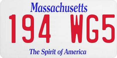 MA license plate 194WG5