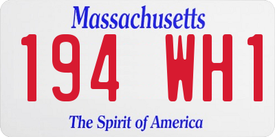 MA license plate 194WH1