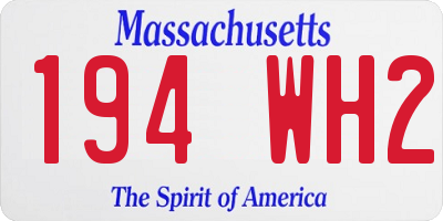 MA license plate 194WH2