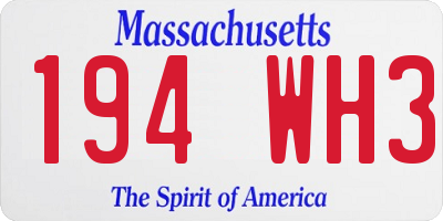 MA license plate 194WH3