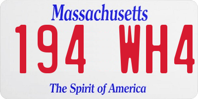 MA license plate 194WH4