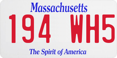 MA license plate 194WH5