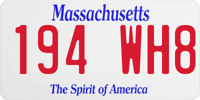MA license plate 194WH8