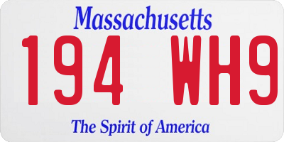 MA license plate 194WH9