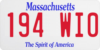 MA license plate 194WI0