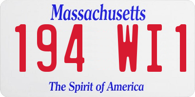 MA license plate 194WI1