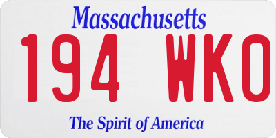 MA license plate 194WK0