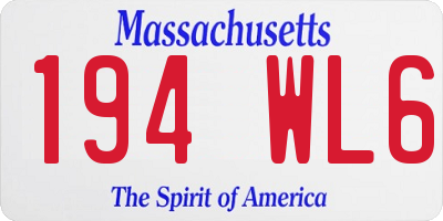 MA license plate 194WL6