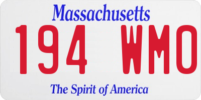 MA license plate 194WM0
