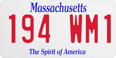 MA license plate 194WM1