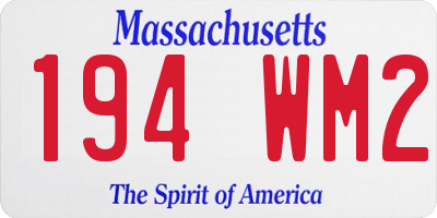 MA license plate 194WM2