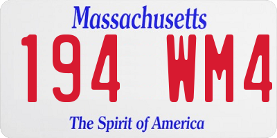 MA license plate 194WM4